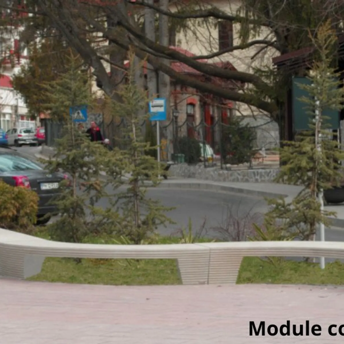 Banc Béton TIPIERRE1/4 de Cercle Evidé-