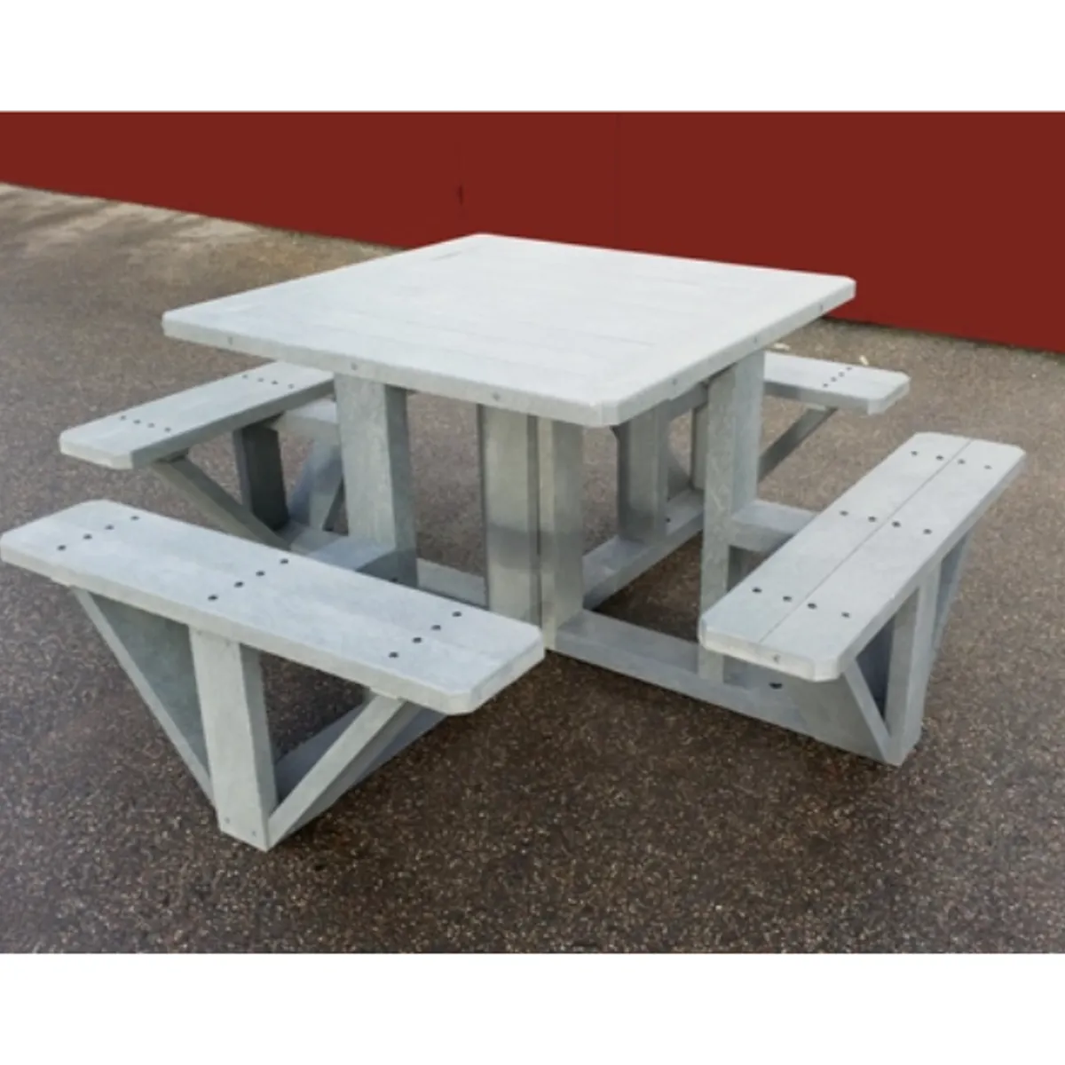 Table pique-nique carré en plastique recyclé PLAZA