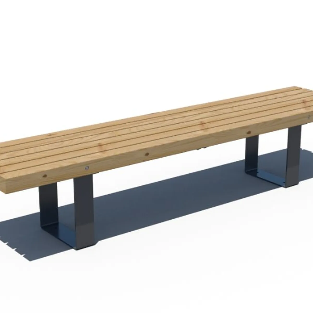 Gamme RUSTIK- la banquette bois/ acier peint  long. 2,25m