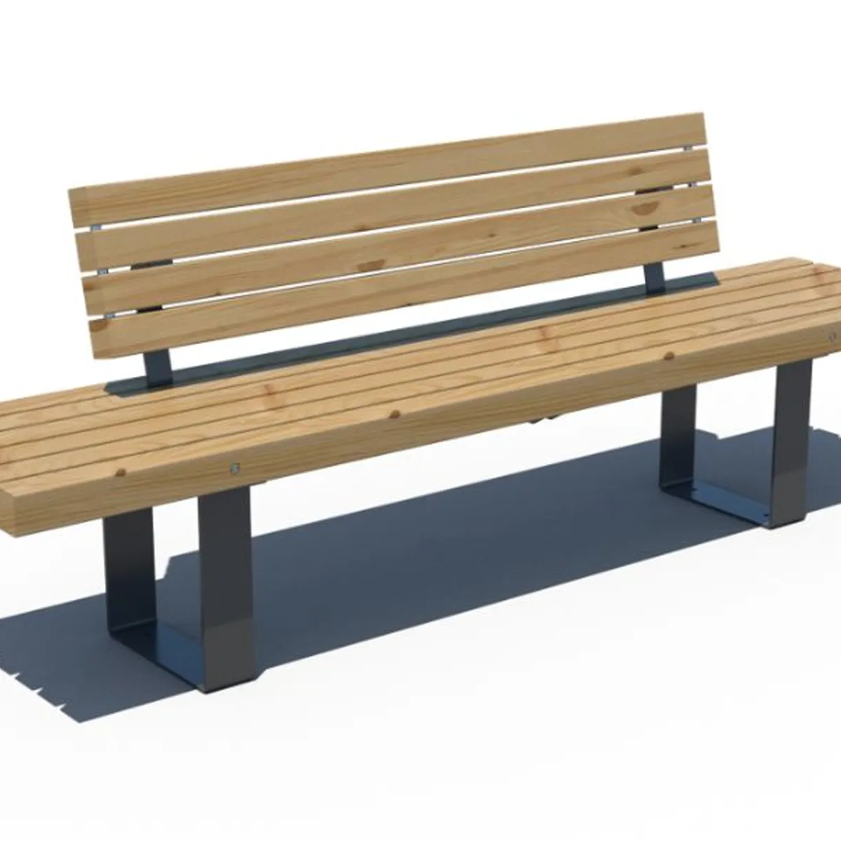 Gamme RUSTIK - Le banc  bois/ acier peint 2,25m