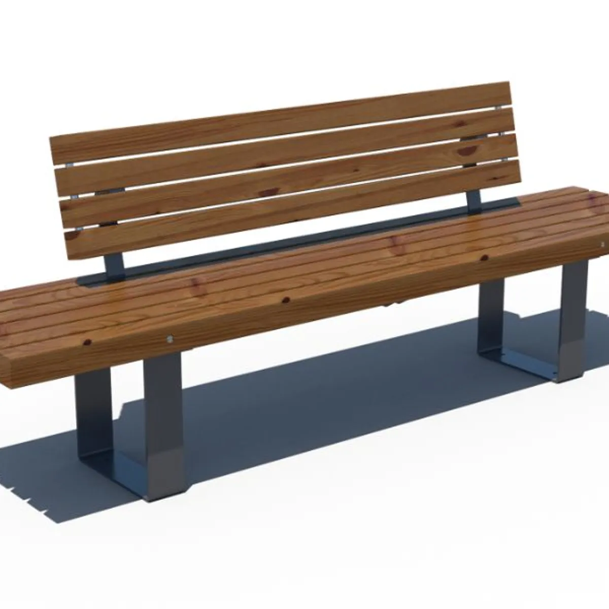 Gamme RUSTIK - Le banc  Epicéa THT/ acier peint 2,25m