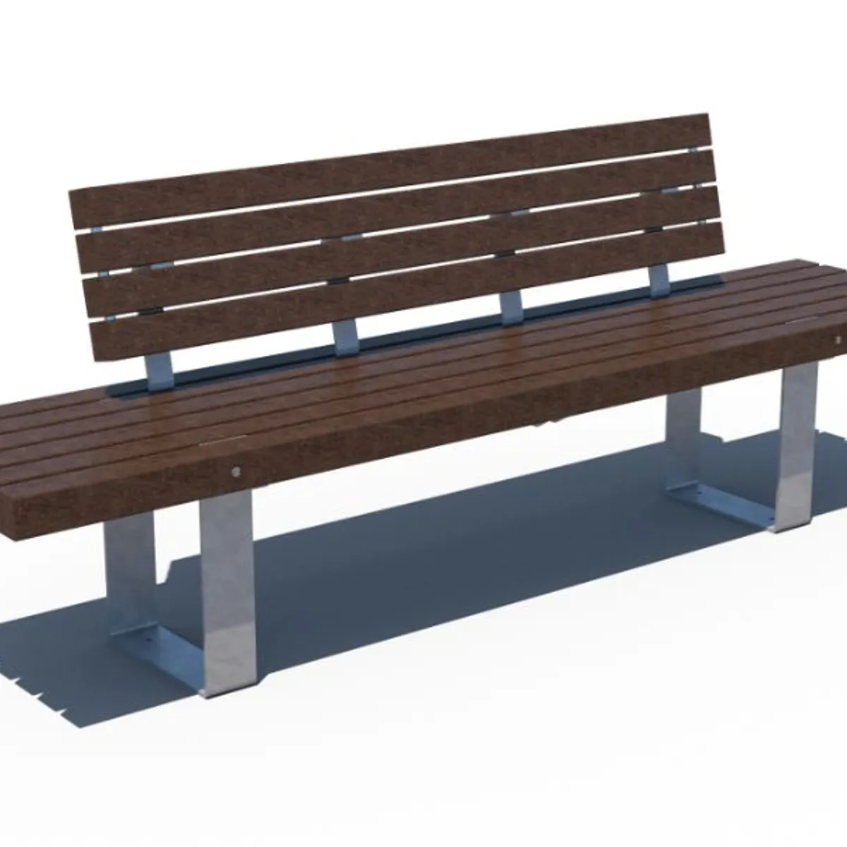 Gamme RUSTIK - Banc en plastique recyclé/ acier galva 2,25m