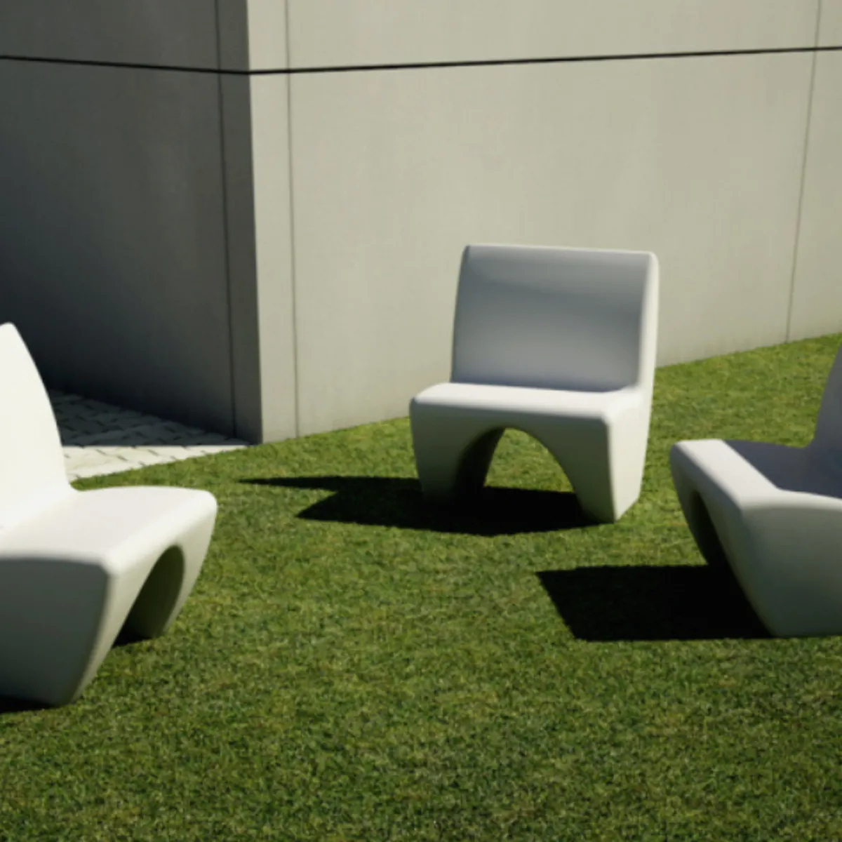 Chaise béton PONTE Long. 70 cm