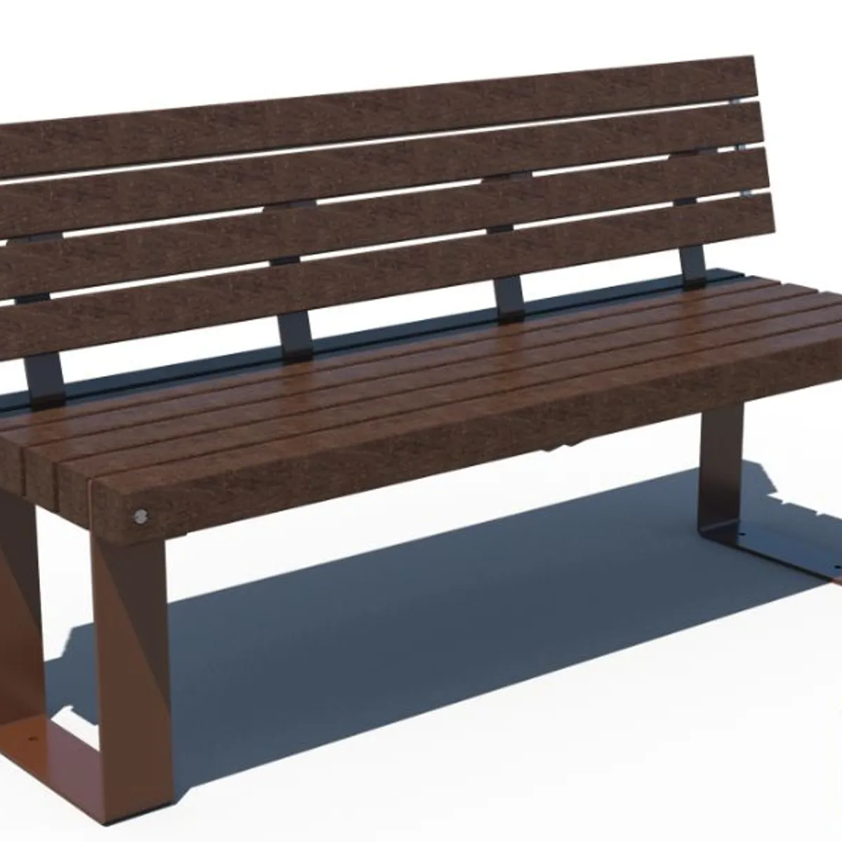 Banc en plastique recyclé RUSTIK - acier peint