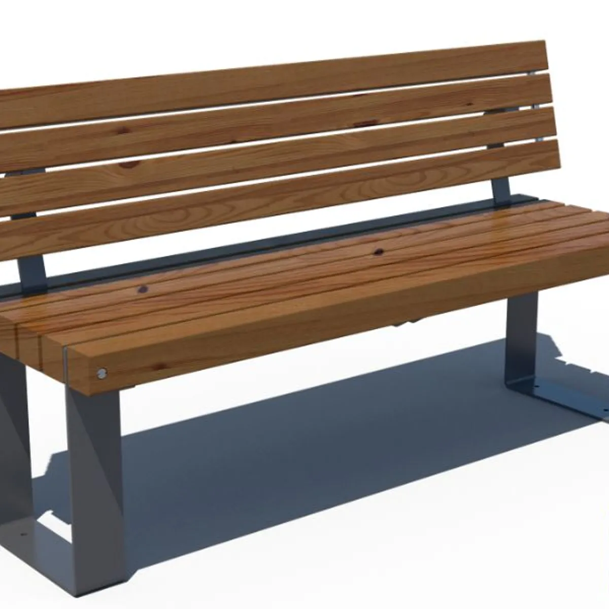 Gamme RUSTIK - Le banc - Epicéa THT/acier peint