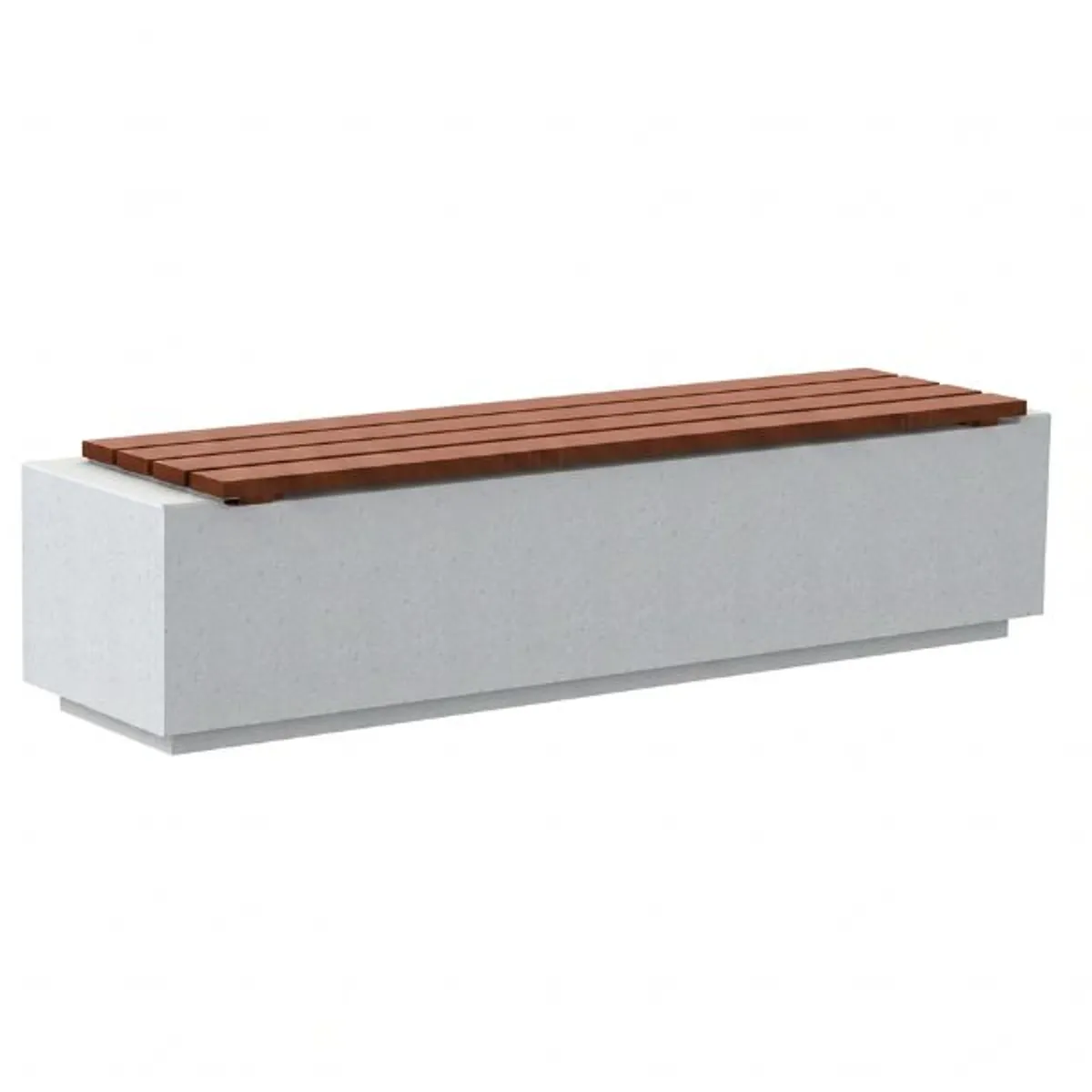 Assise pour banc béton  BLOOP- en Bois exotique