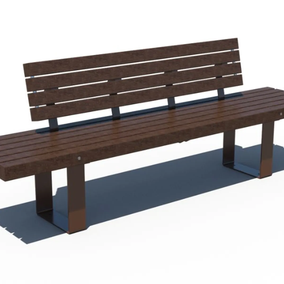 Gamme RUSTIK - Banc en plastique recyclé/ acier peint 2,25m