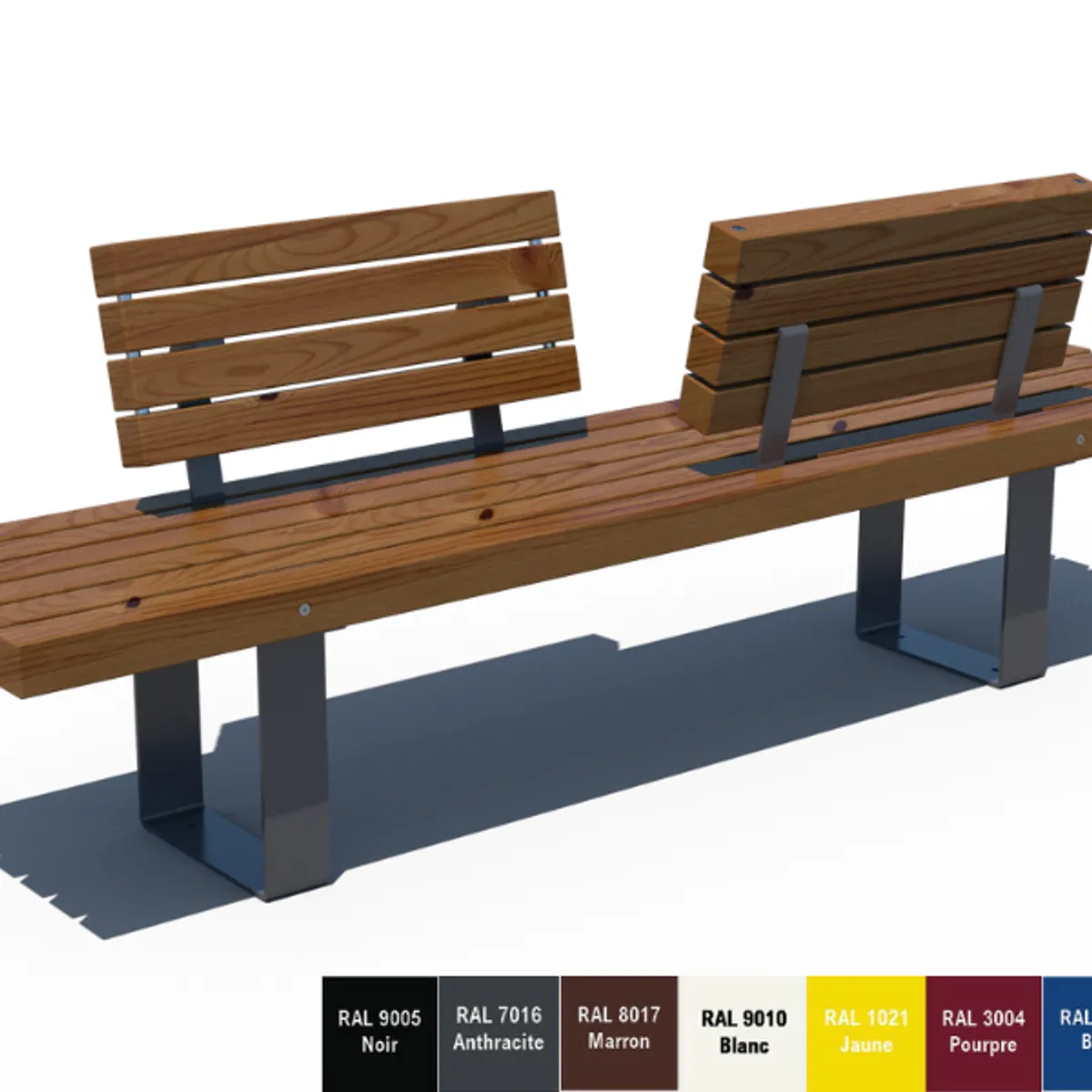 Gamme RUSTIK - Banc dos-à-dos Epicéa THT 2.25M /Peint