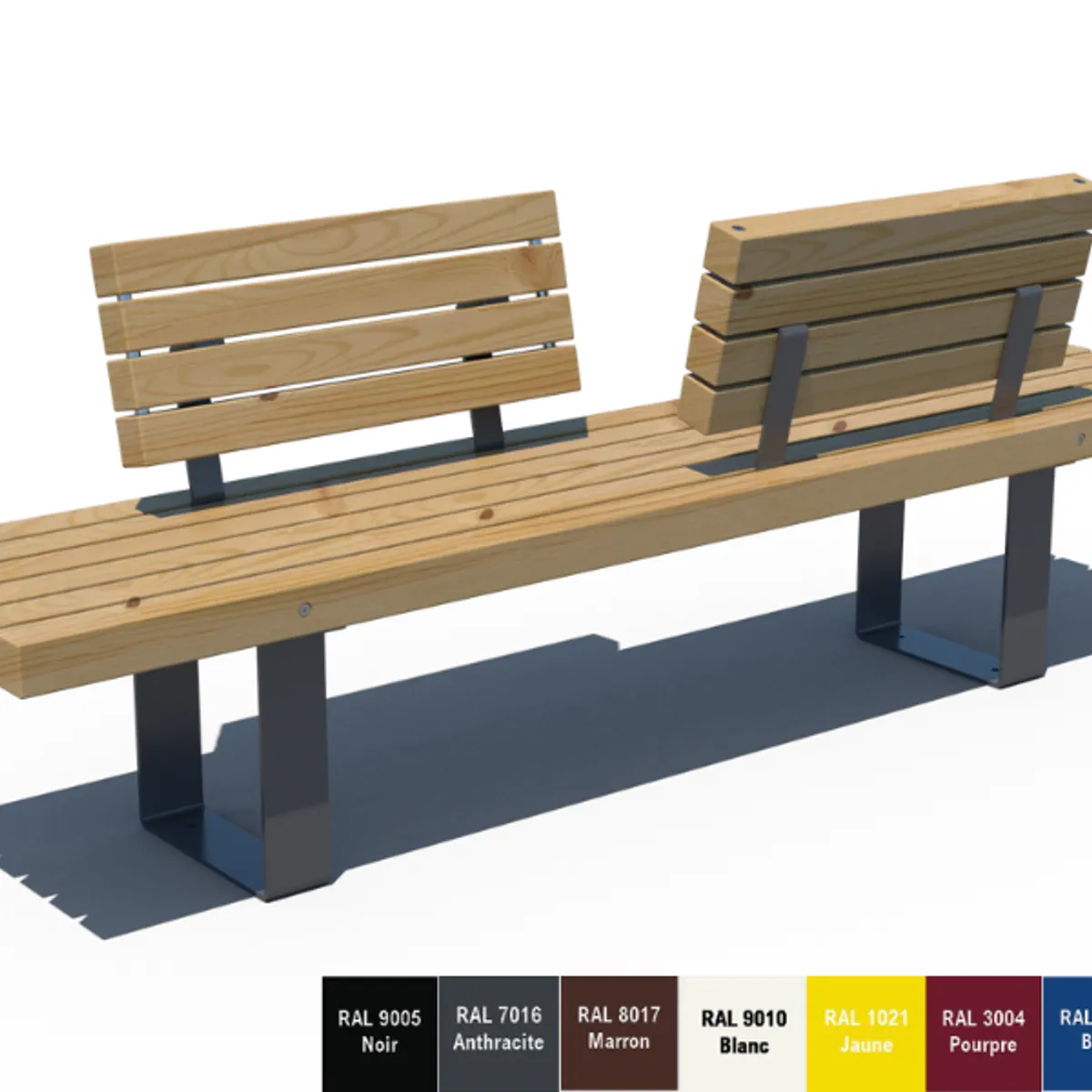 Gamme RUSTIK - Banc dos-à-dos bois 2.25M /Peint