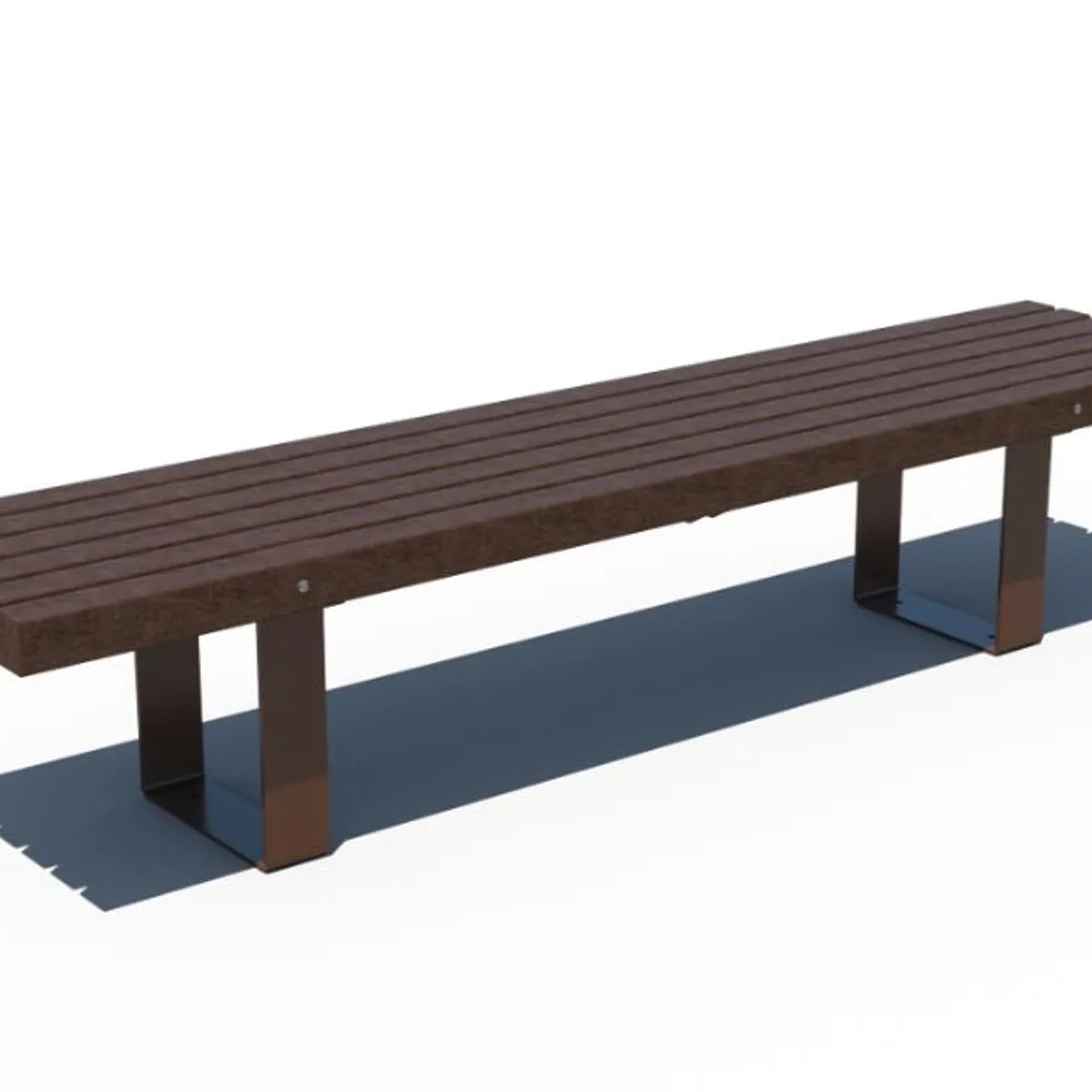 Gamme RUSTIK - Banquette Plastique recyclé/ acier peint long. 2,25m