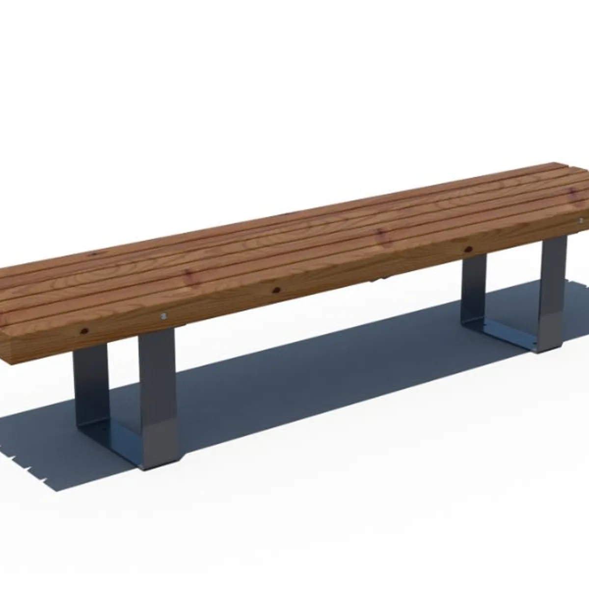 Gamme RUSTIK - la banquette Epicéa THT/ acier peint  long. 2,25m