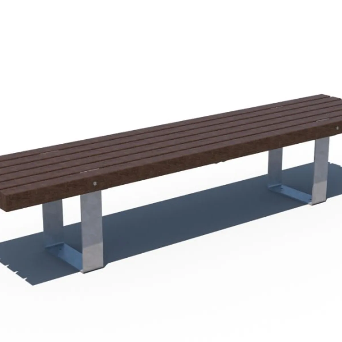 Gamme RUSTIK - Banquette en plastique recyclé/ galva long. 2,25m