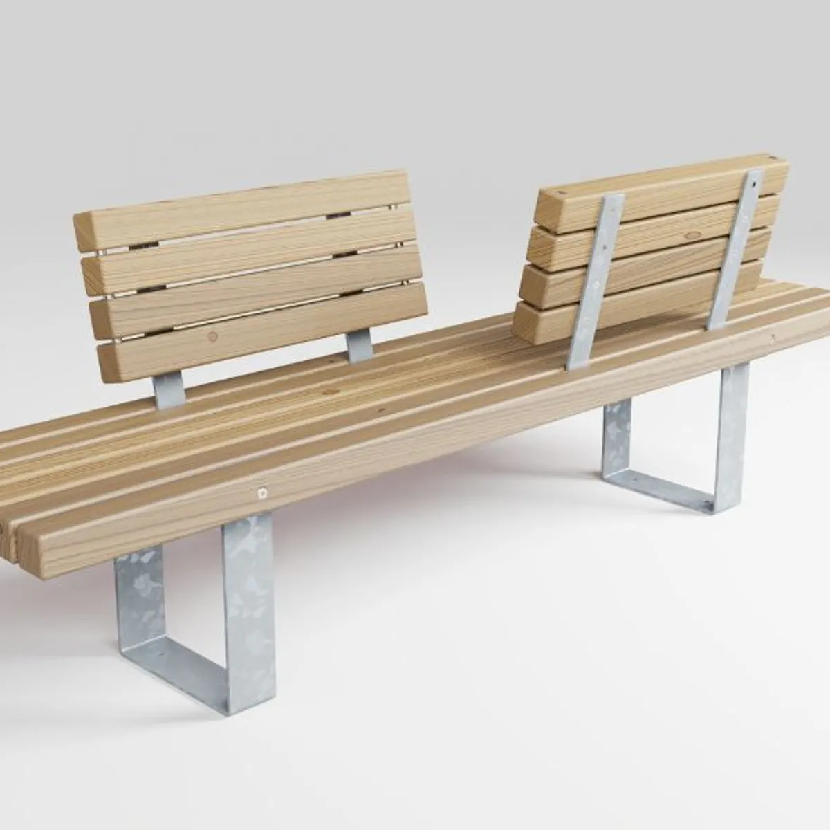 Gamme RUSTIK - Banc dos-à-dos bois 2.25M /Galva