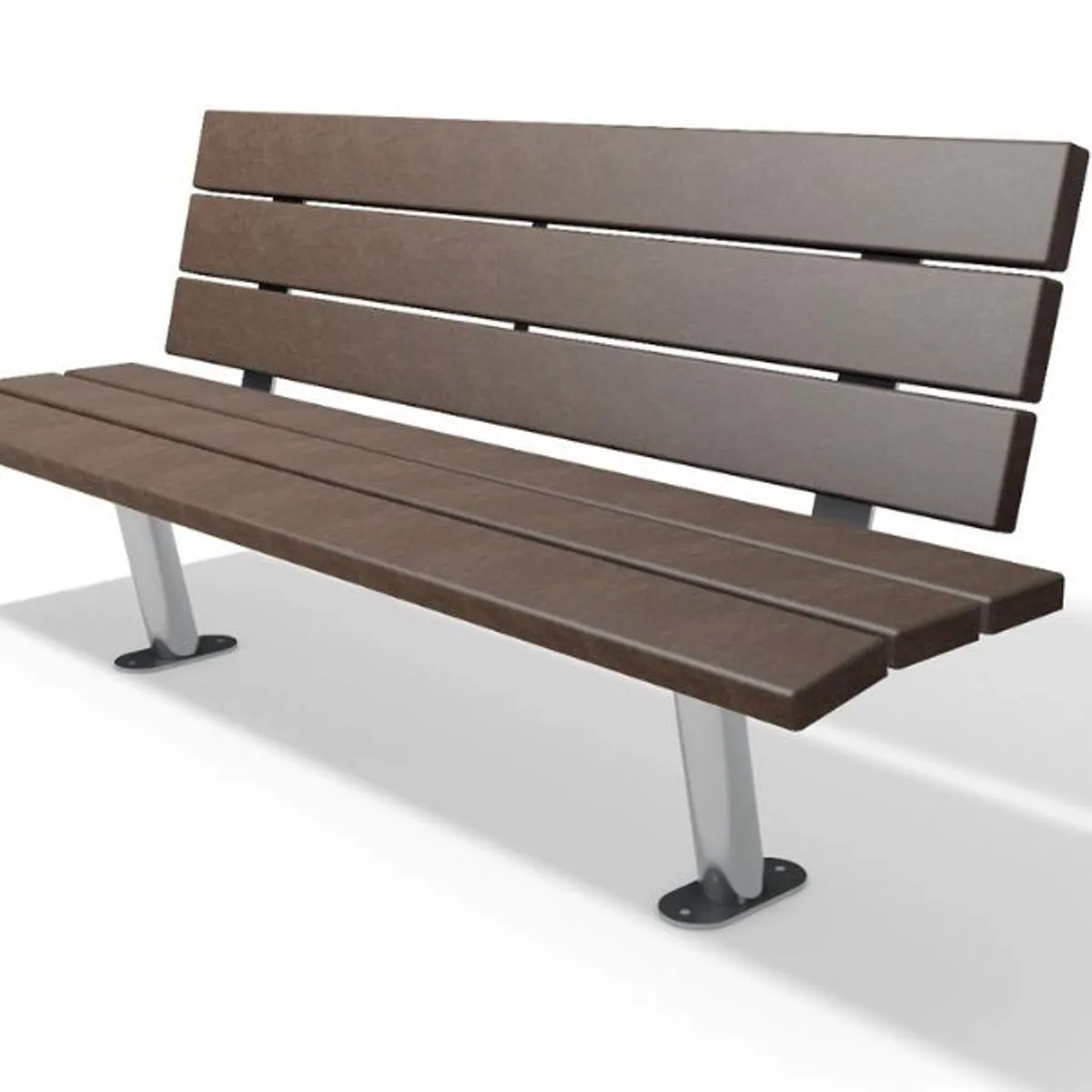 Banc standard SAPIENS en  plastique recyclé-acier - 2000 mm