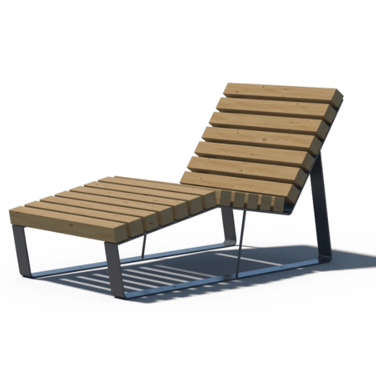 Chaise longue RUSTIK - pin cl.IV /acier-