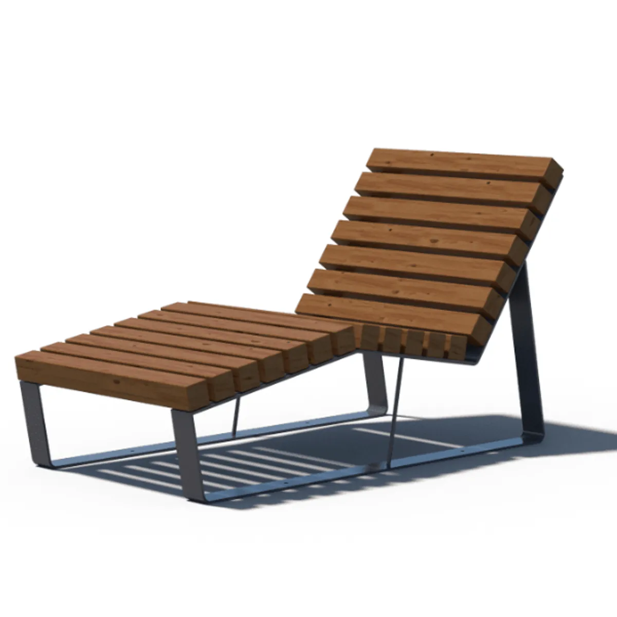 Chaise longue RUSTIK - épicea thermo-traité/acier-