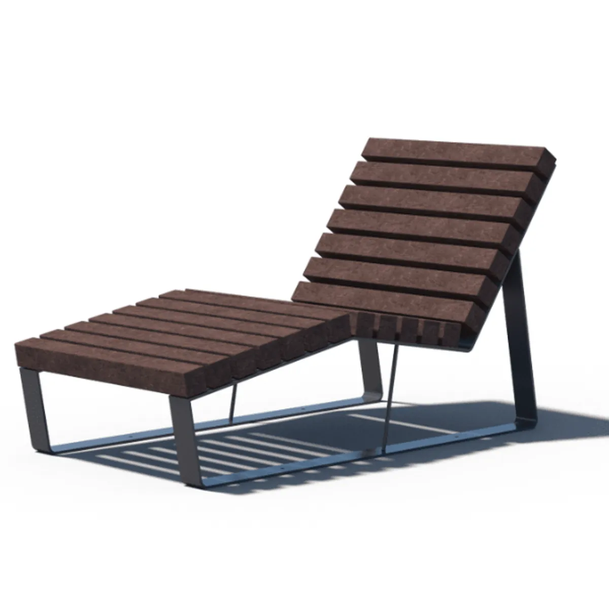 Chaise longue RUSTIK - plastique recyclé/acier-