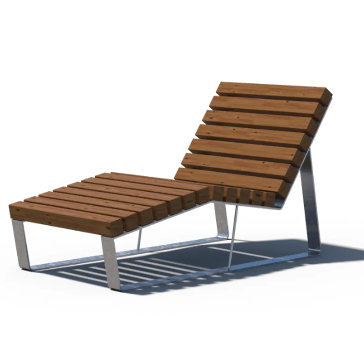 Chaise longue RUSTIK - épicea thermo-traité/acier galva brut