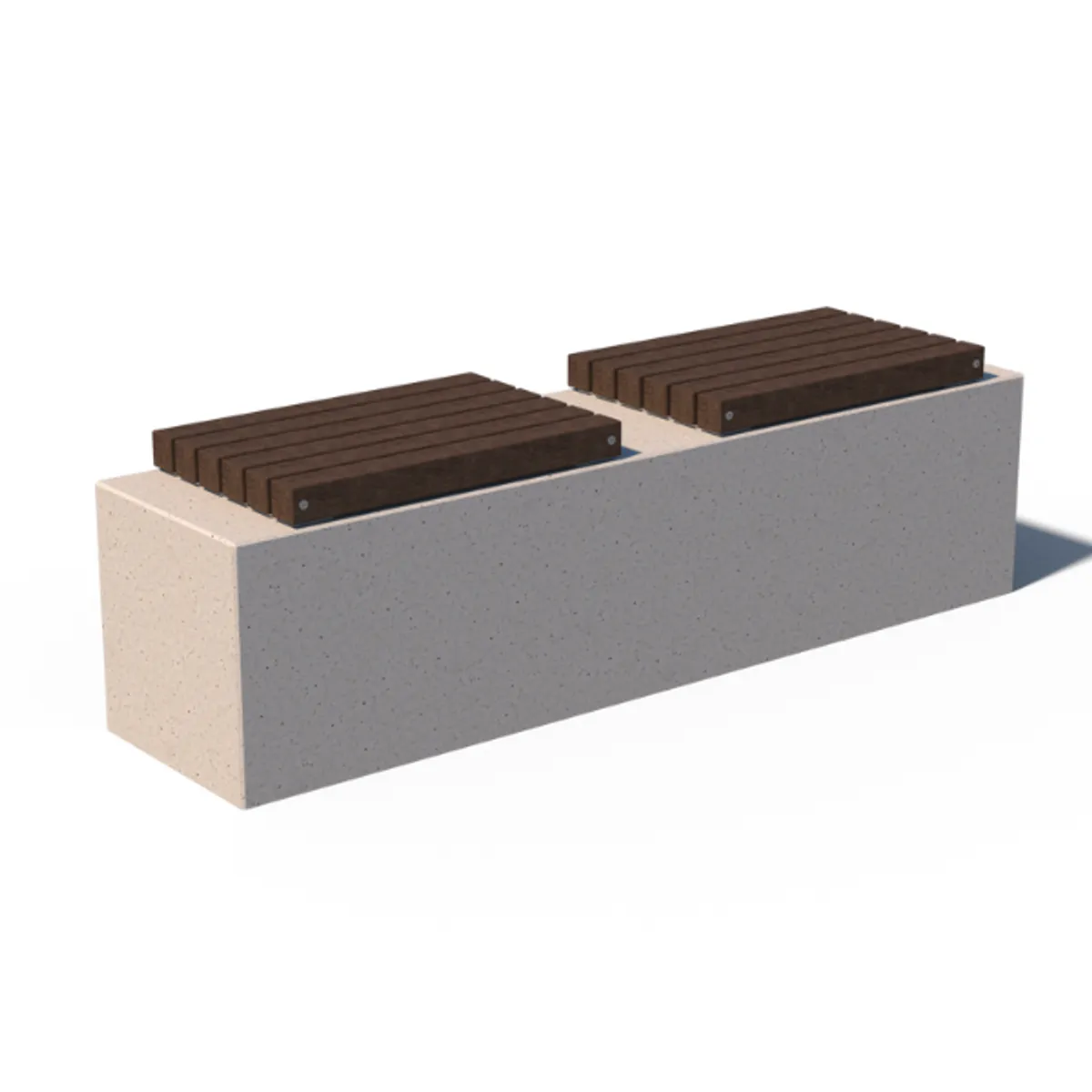 Assise Plastique recyclé section carrée- pour banc béton