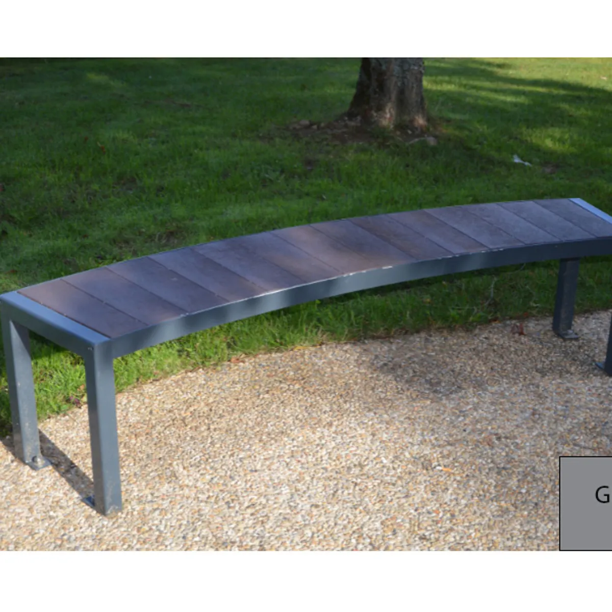 Banquette Courbe COLLIOURE acier/plastique recyclé