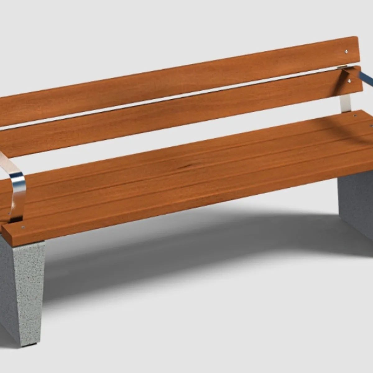 Banc avec accoudoirs ARECA- piétements gris-