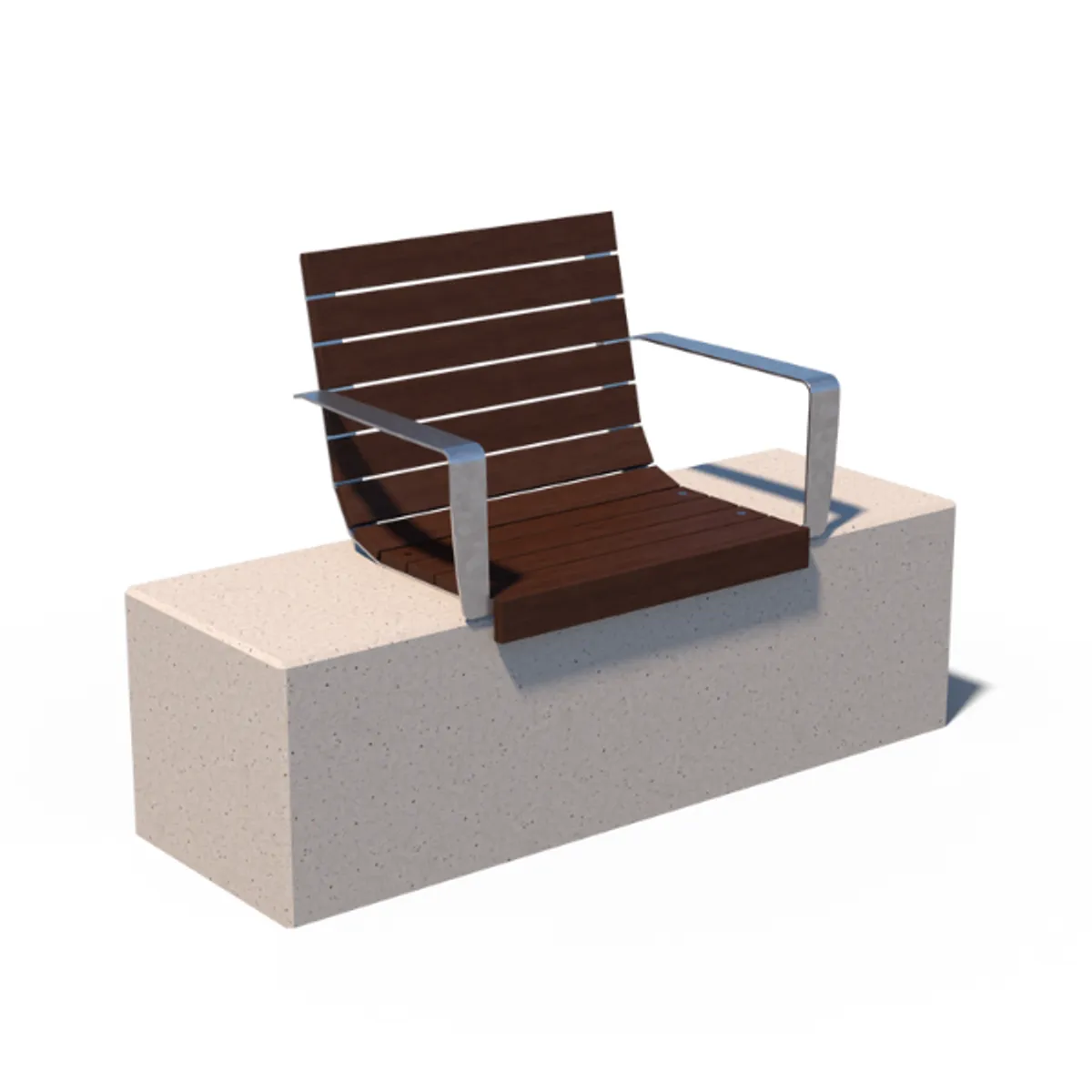 Fauteuil ANGEL pour banc béton- Epicea thermotraité-