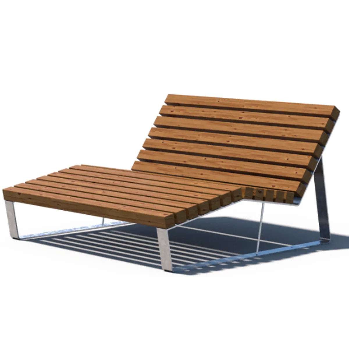 Chaise longue RUSTIK Double - épicea thermo-traité/acier galvanisé