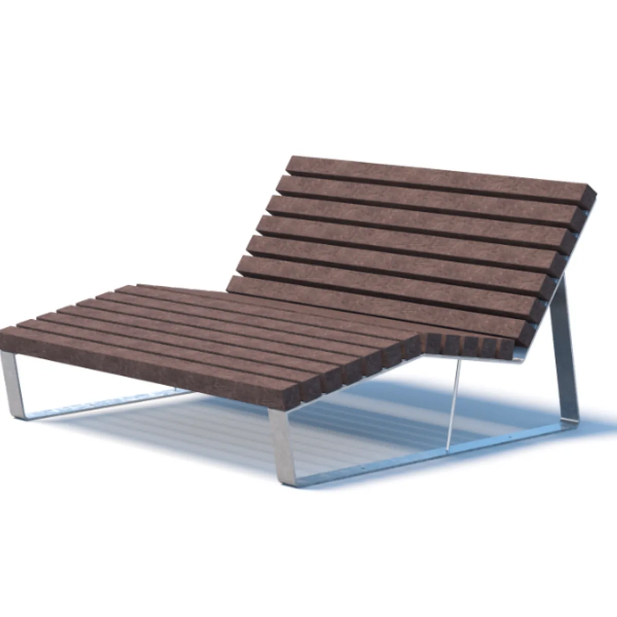 Chaise longue RUSTIK Double - plastique recyclé/acier galvanisé