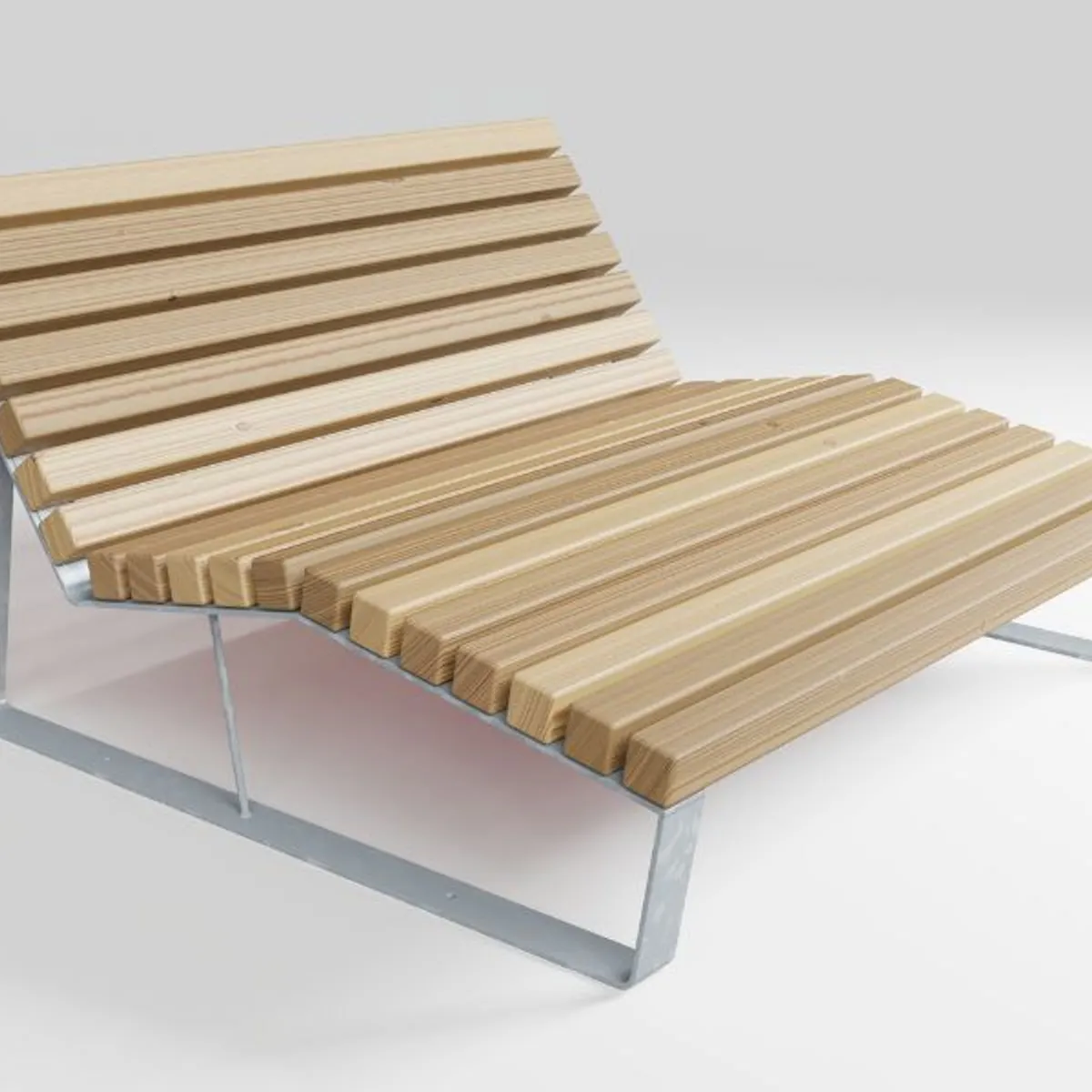 Chaise longue RUSTIK Double - pin cl.IV /acier galvanisé