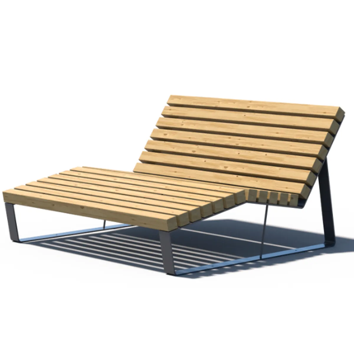 Chaise longue RUSTIK Double - pin cl.IV /acier-