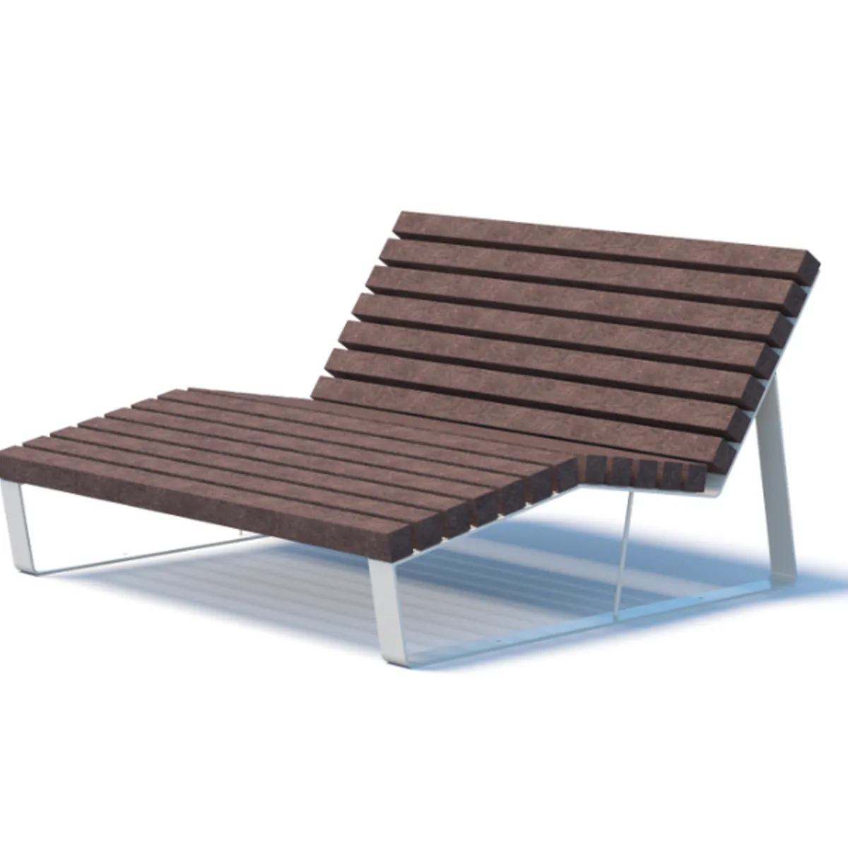 Chaise longue RUSTIK Double - plastique recyclé/acier-