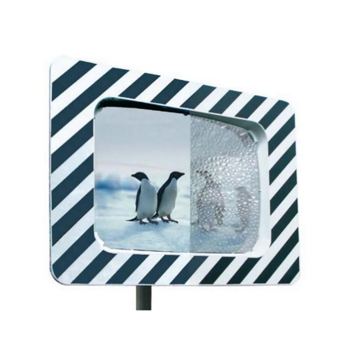 Miroir rectangulaire anti-buée pour voies publiques