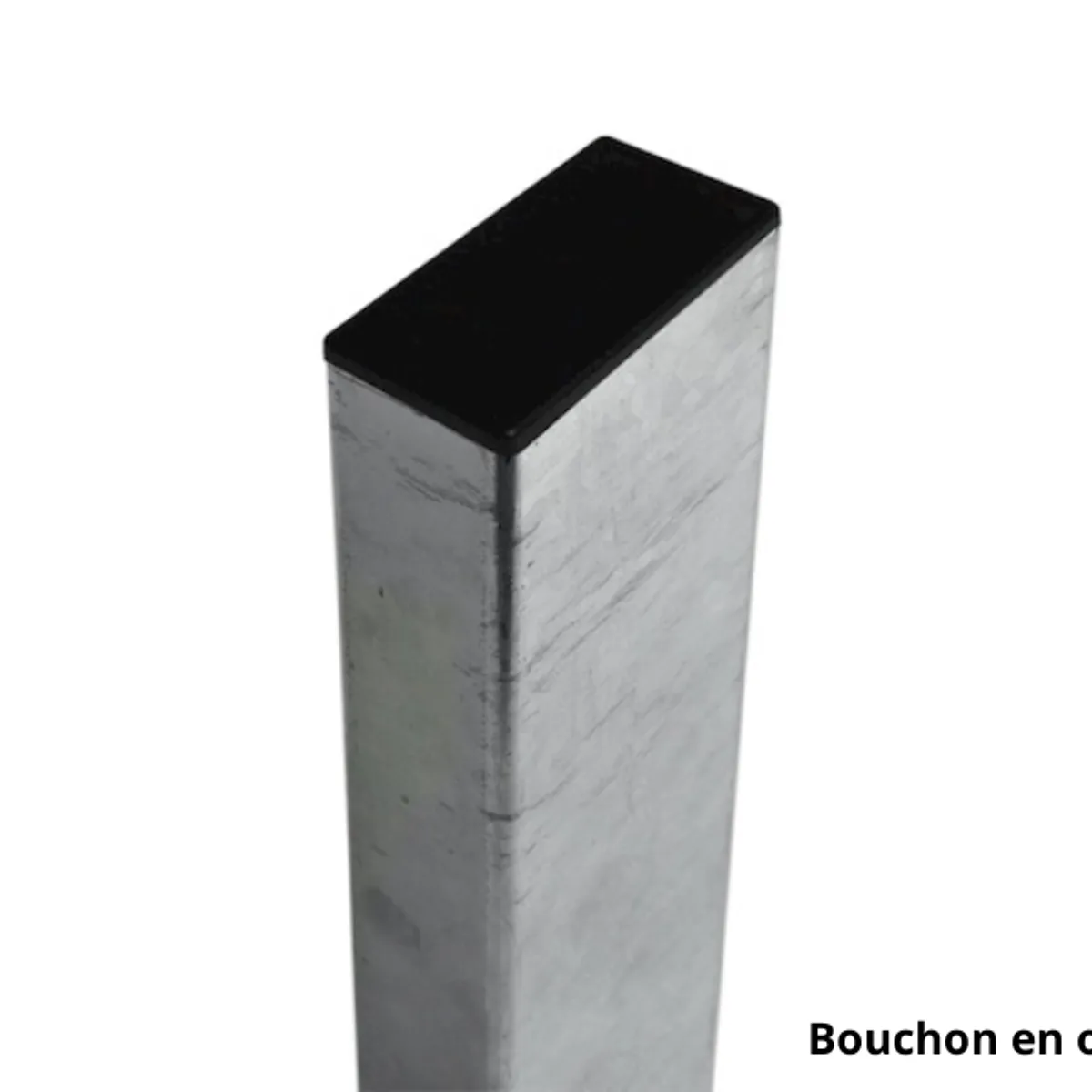 Poteau acier galvanisé 80x40 pour Panneau 2,00 m
