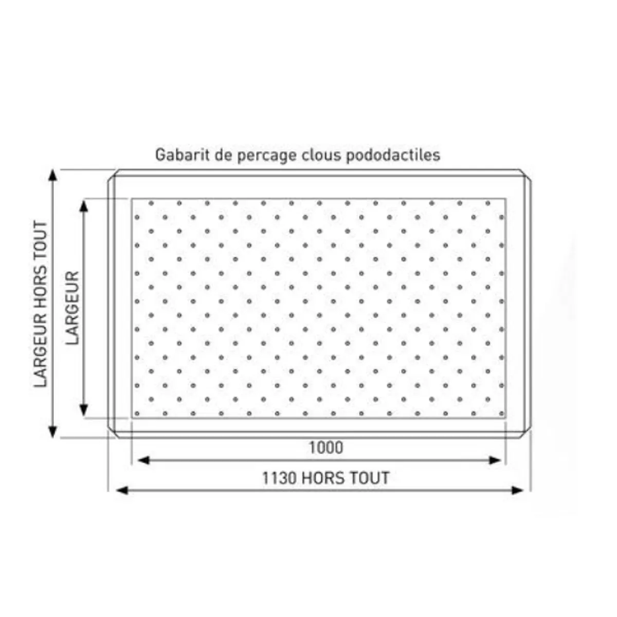 Gabarit de perçage pour clou podotactile