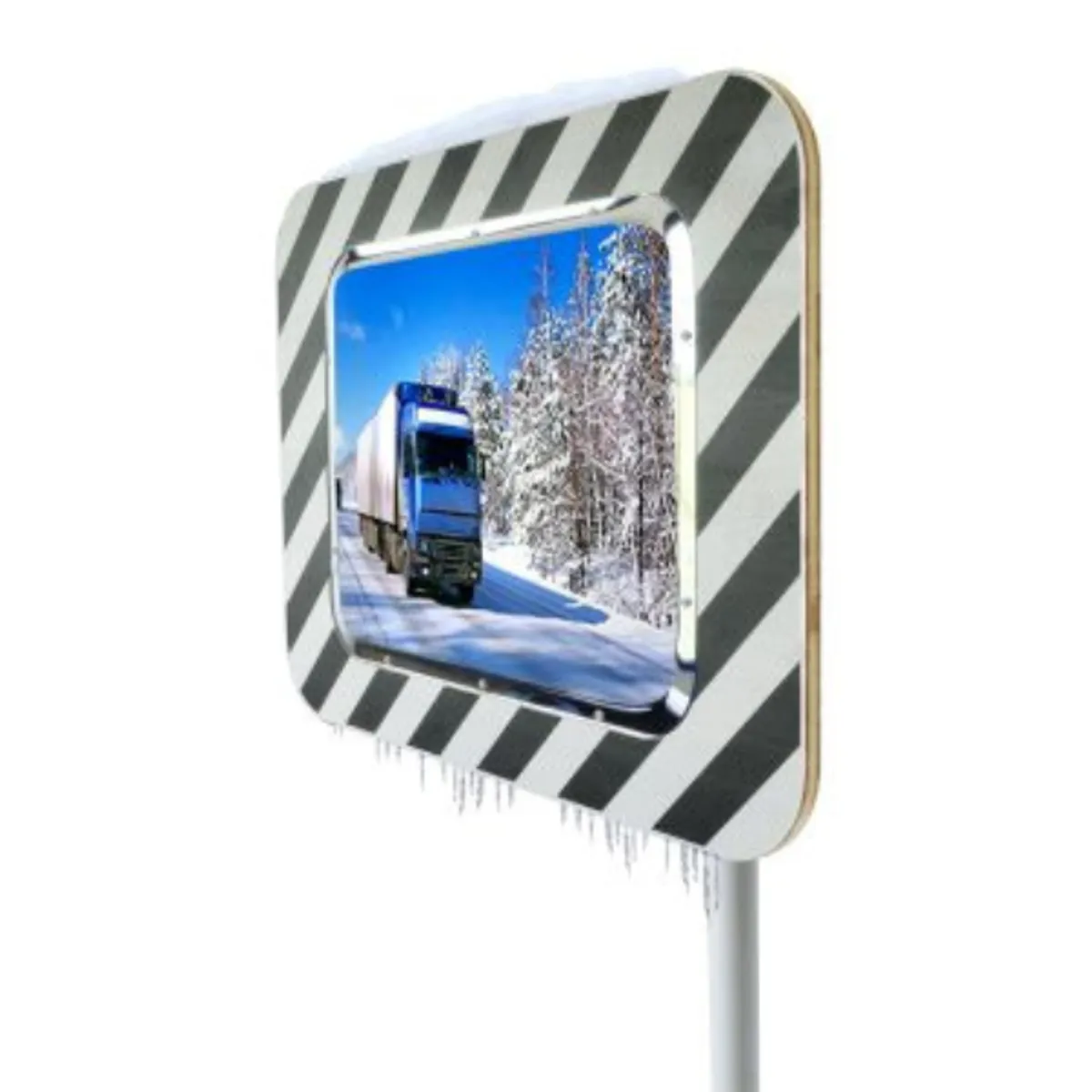Miroir routier anti-givre - cadre bois -