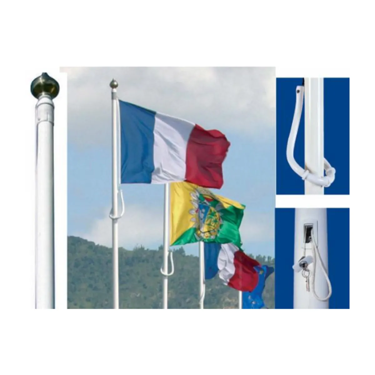 Mât polyester conique