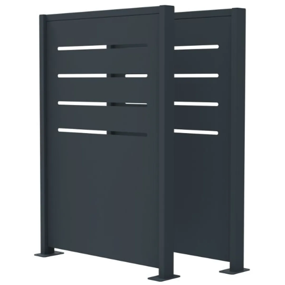 Cache conteneurs Metal 2 modules Anthracite