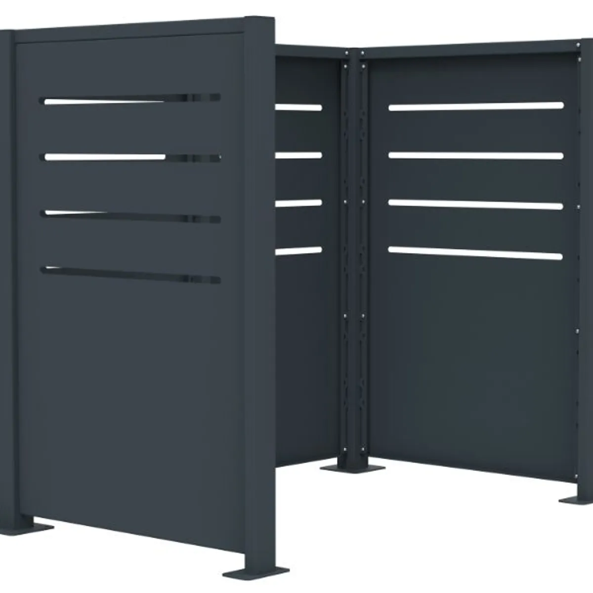 Cache conteneurs Metal 3 modules Anthracite