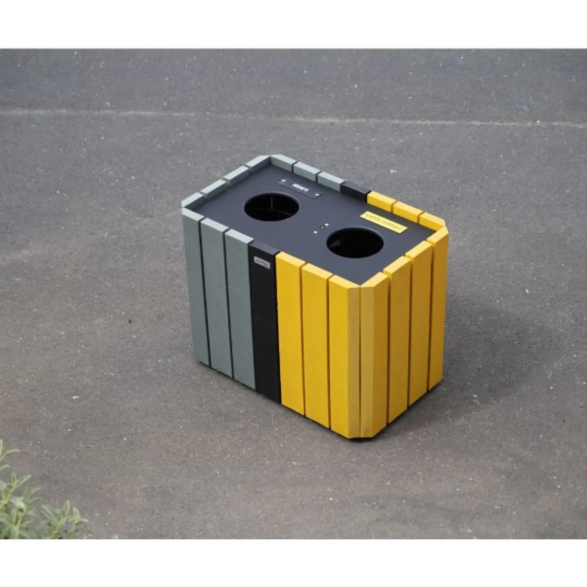 Corbeille bi-flux plastique recyclé