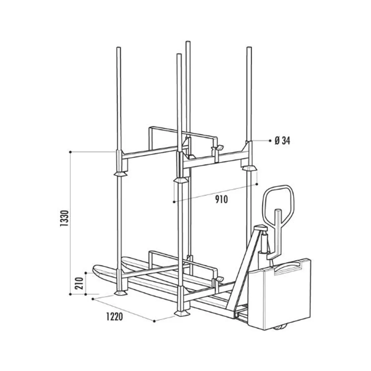 Palette Porte-barrières de circulation - capacité 20 à 25