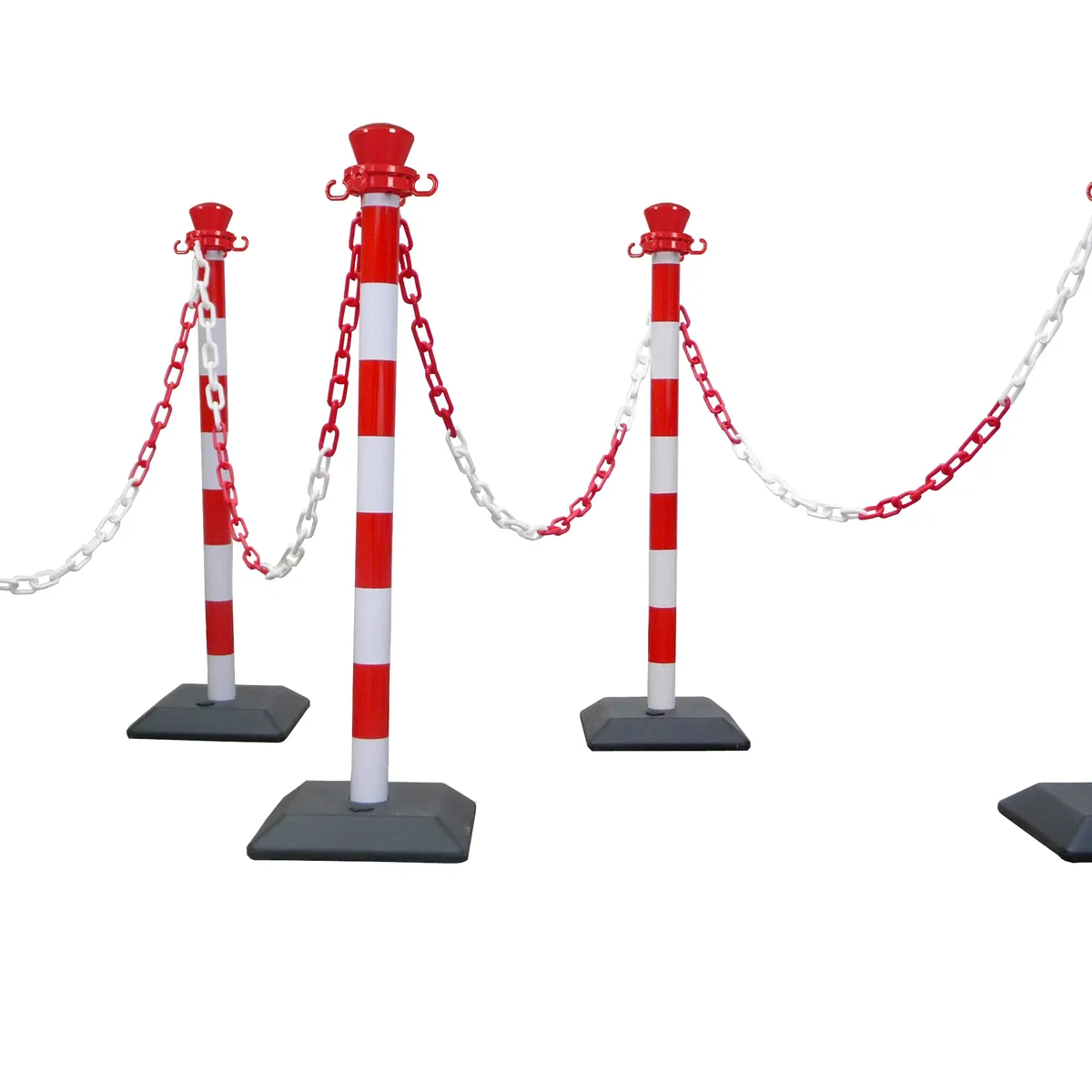 kit de 6 poteaux monobloc lestés avec 10m de chaine