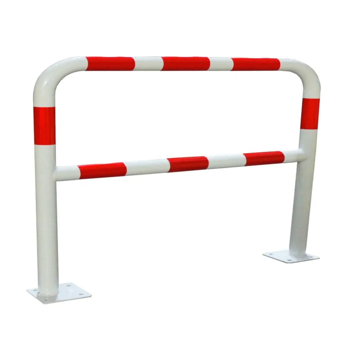 Barrière de sécurité acier avec platine - rouge/blanc