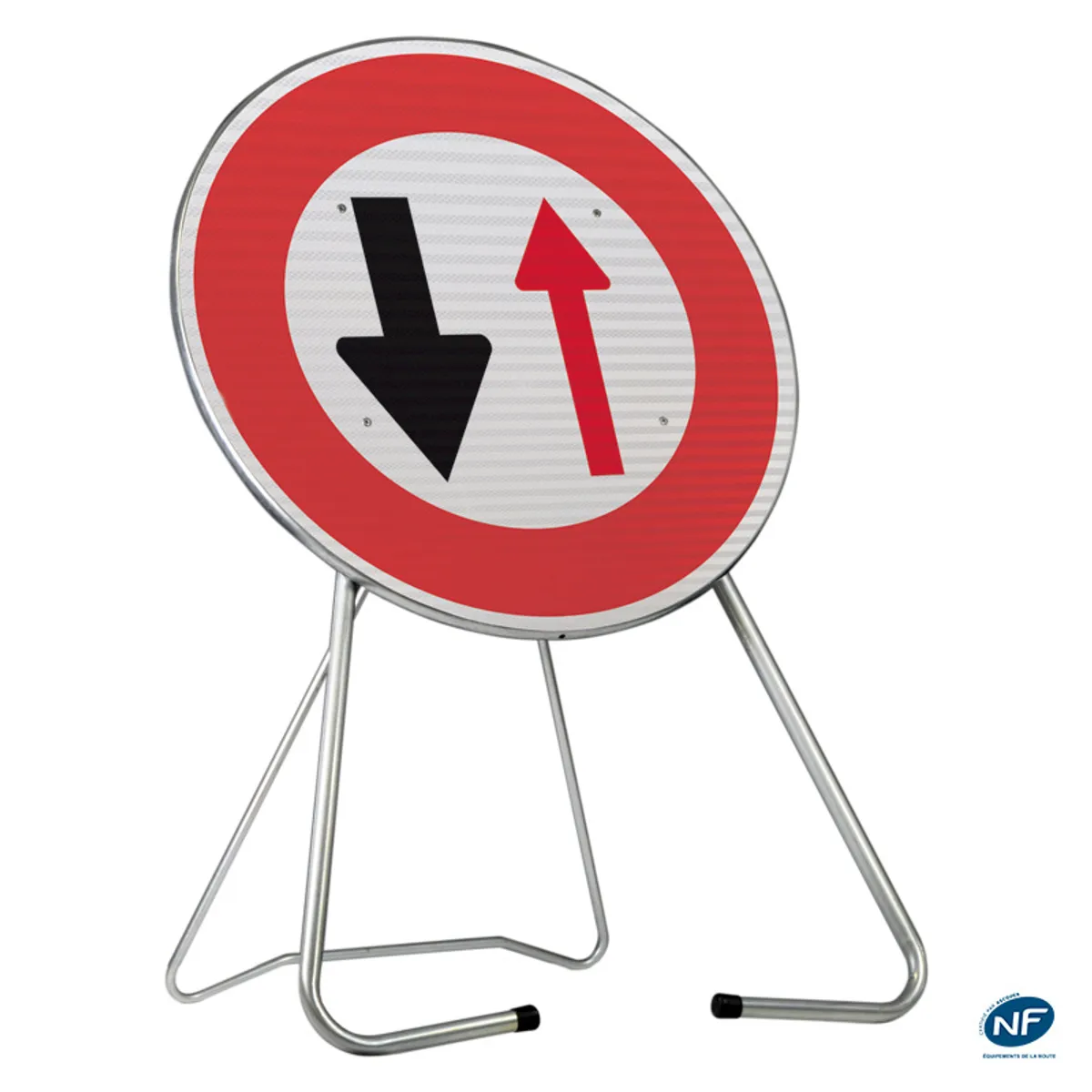 Panneau de chantier B15 'cédez le passage à la circulation venant