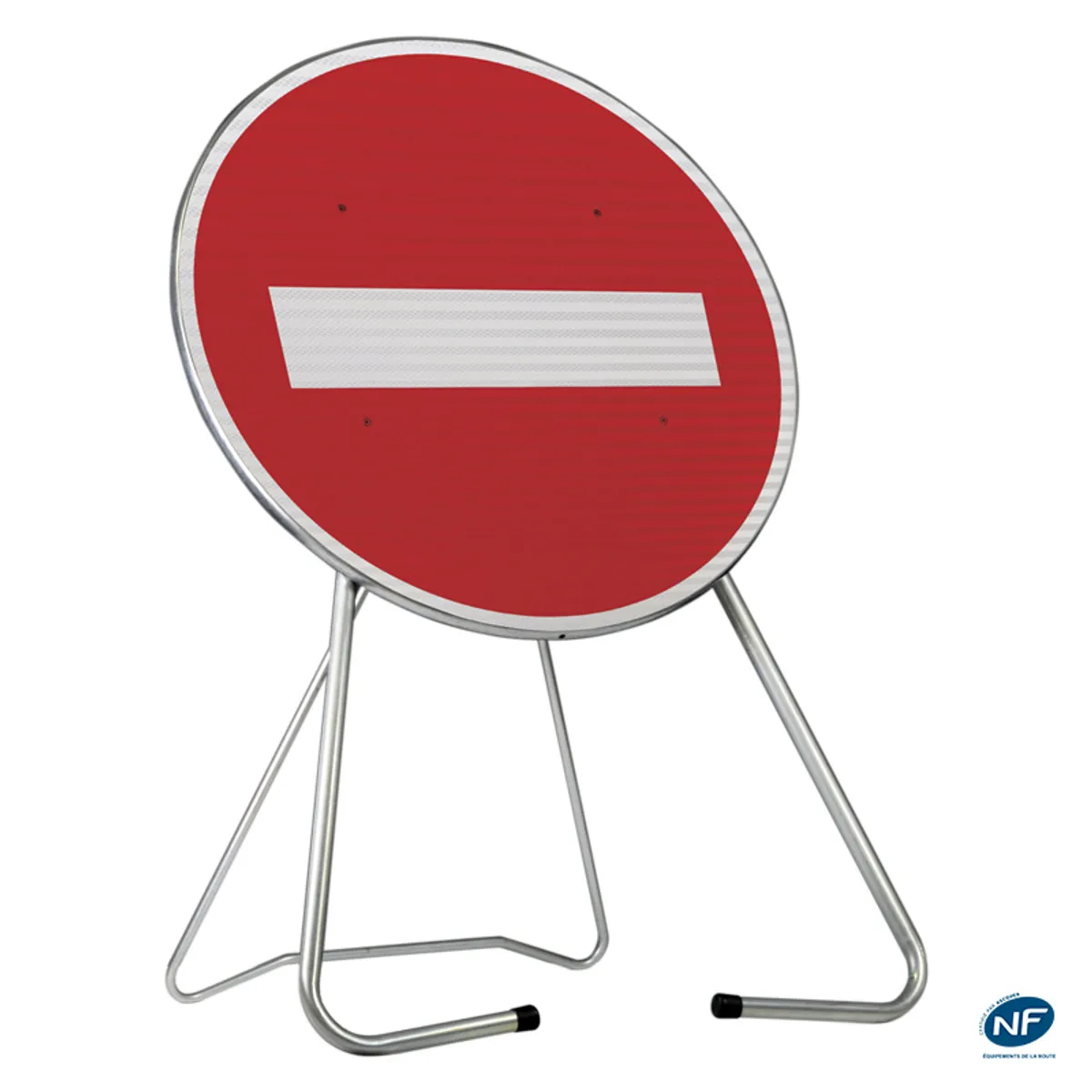 Panneau de chantier B1 'sens interdit à tout véhicule - sur pied