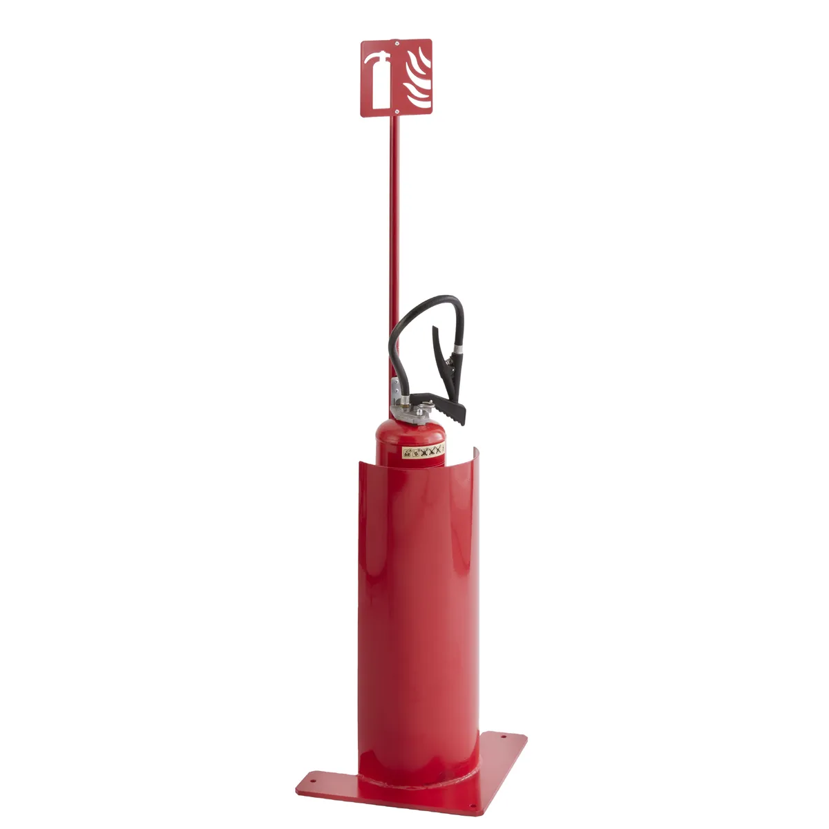 Mât signalétique pour support protecteur d'extincteur