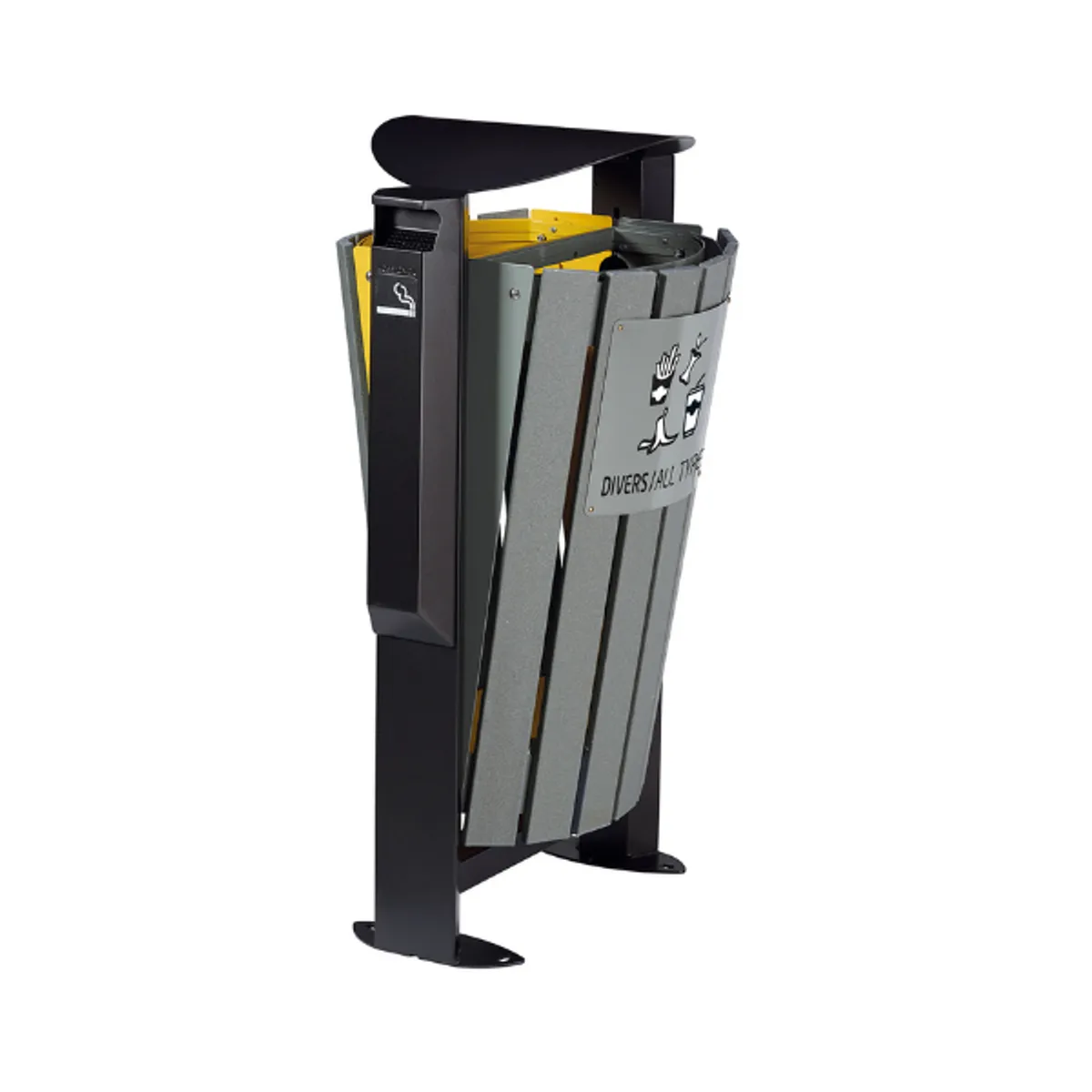 Corbeille ARKEA ETIK Gris/Jaune avec cendrier