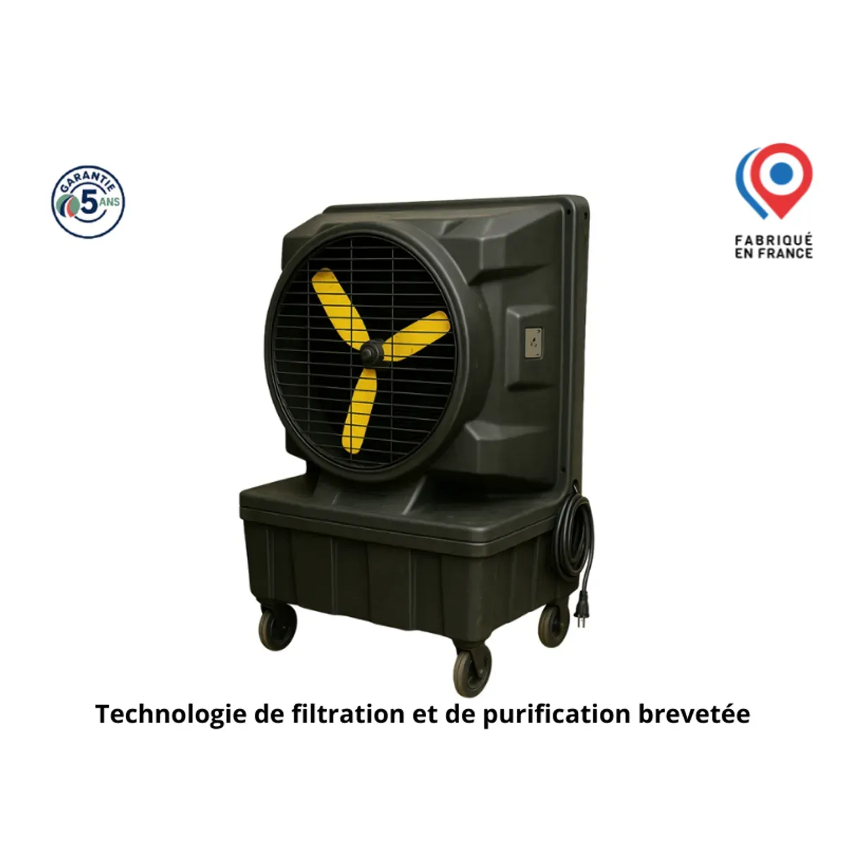 Rafraîchisseur d'air mobile - 250 M² - Préfiltration brevetée