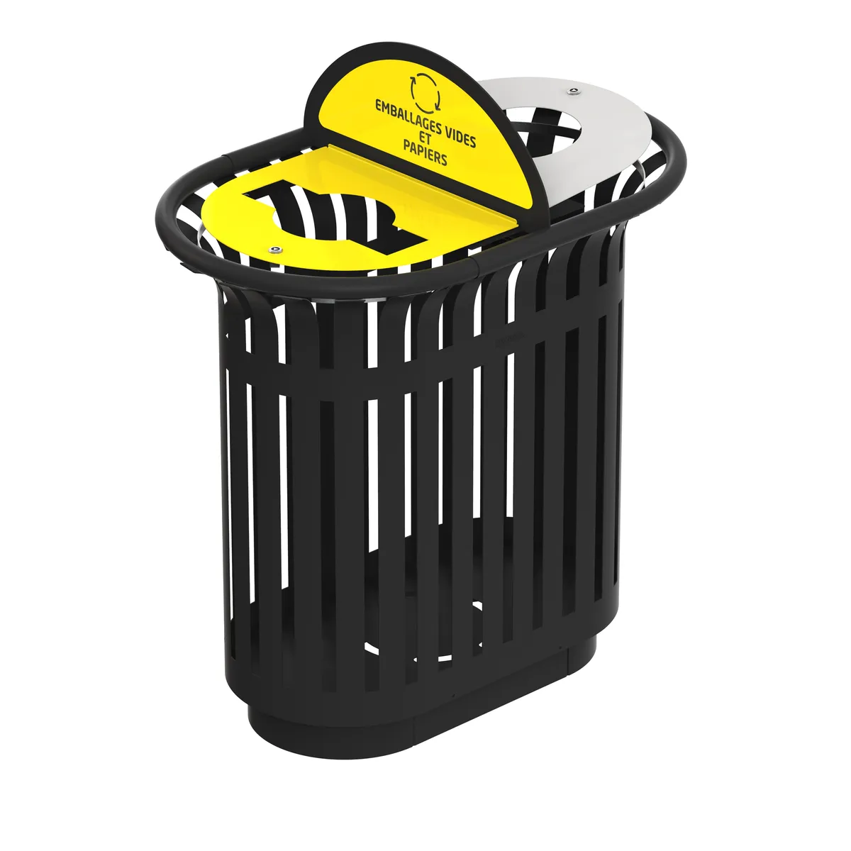 Corbeille Tulipe bi-flux avec réducteurs et totem