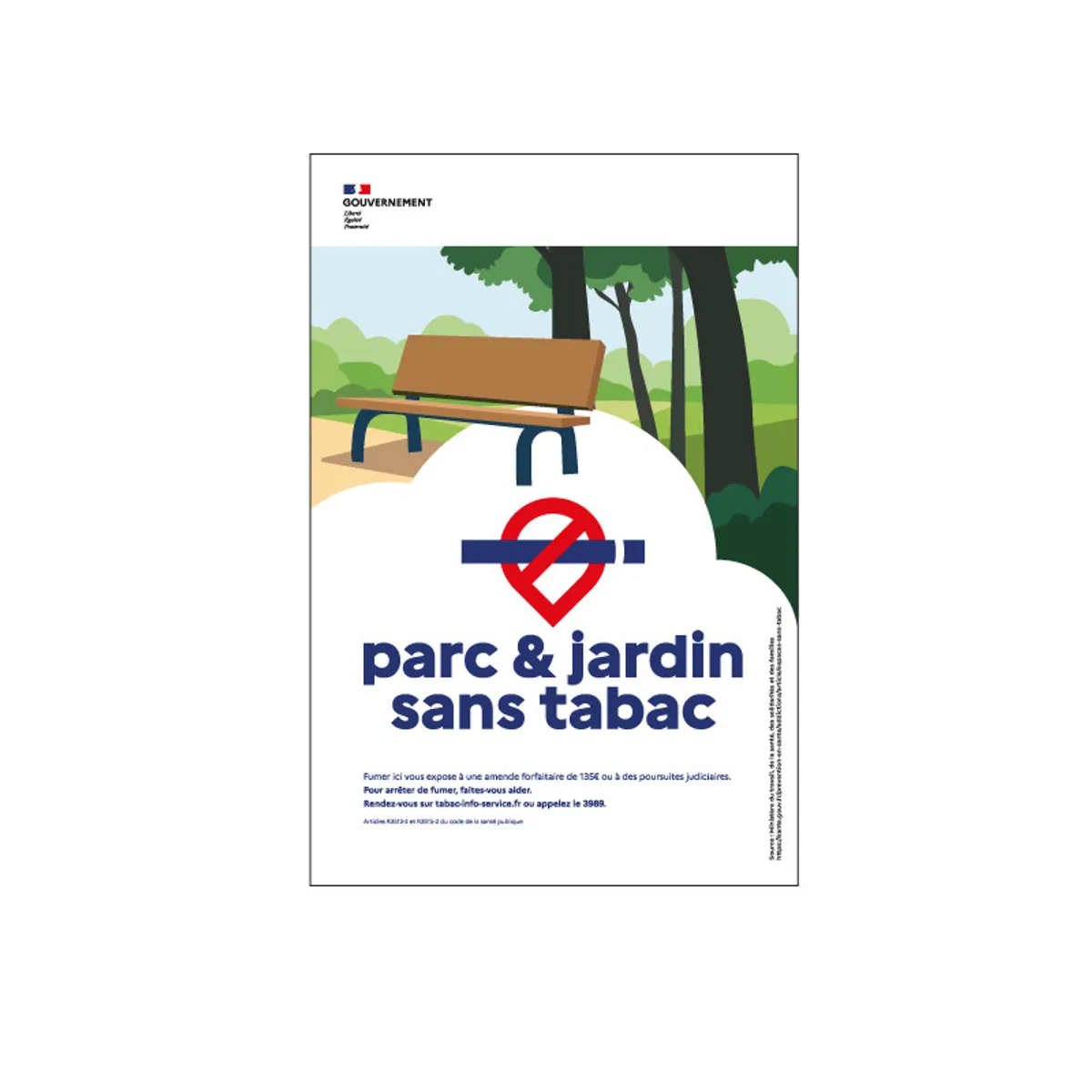 Panneau Parc et jardin sans tabac