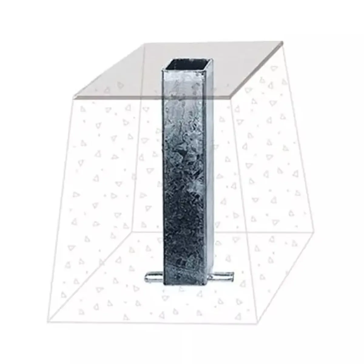 Fourreau carré pour tube Ø 35 mm